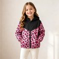 thumbnail image 2 of JAJAHO Girls Bomber Jacket Heart Patchwork Long Sleeve Hooded Fall Jackets Sizes 1-7Y, 2 of 7