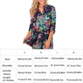 thumbnail image 4 of Camisa estampada para mujer, suelta, manga 3/4, cuello en V, túnica, blusa, blusa informal sidaley AP000120-16B, 4 of 4