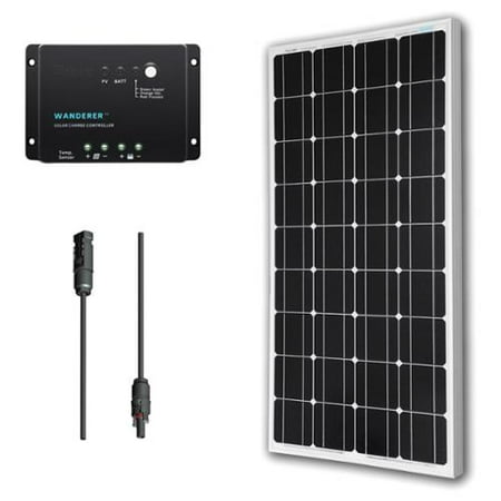 Renogy Solar Bundle Kit: 100W Monocrystalline 12V Solar Panel/ 30A Charge Controller/ MC4 Adapter Kit
