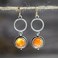 thumbnail image 3 of HOOUN Yellow Gemstone Woman Silver Ear Hook Drop Dangle Earrings Jewelry Gifts A Pair-Silver, 3 of 9