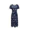 thumbnail image 2 of Blossoming Floral Print Dress - Comfortable Crew Neck, Stylish Short Sleeves, 2 of 11