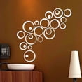 thumbnail image 4 of Adhesivo de espejo de pared extraíble, ajuste acrílico para decoración del hogar, sala de estar, dormitorio, 24 piezas, 140mm (plateado), 4 of 5