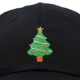 thumbnail image 2 of DALIX Xmas Holidays Christmas Tree Ball Cap Embroidered Hat in Black, 2 of 7