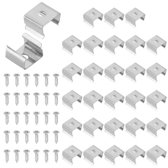 Uxcell Neon Rope Light Mounting Brackets, 70 Pcs Neon LED Lights Stainless Steel Install Fixing Clips Accessories for 9.5-12mm Silicone Neon Sign Flex Strip Lighting
