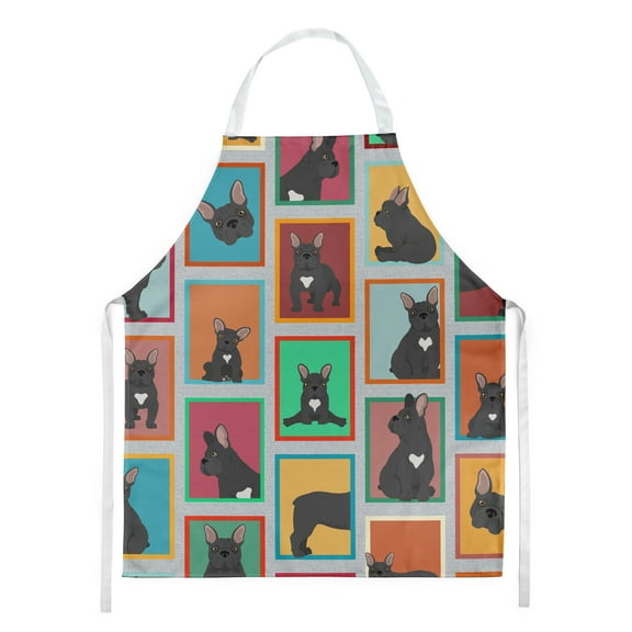 Lots of Black French Bulldog Apron 27 in x 30 in