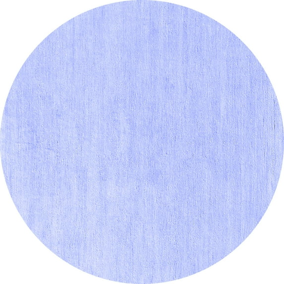 Ahgly Company Machine Washable Indoor Round Oriental Blue Industrial Area Rugs, 8' Round