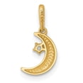 thumbnail image 3 of 14k Gold CZ Moon and Star 15mm Charm Pendant, 3 of 4