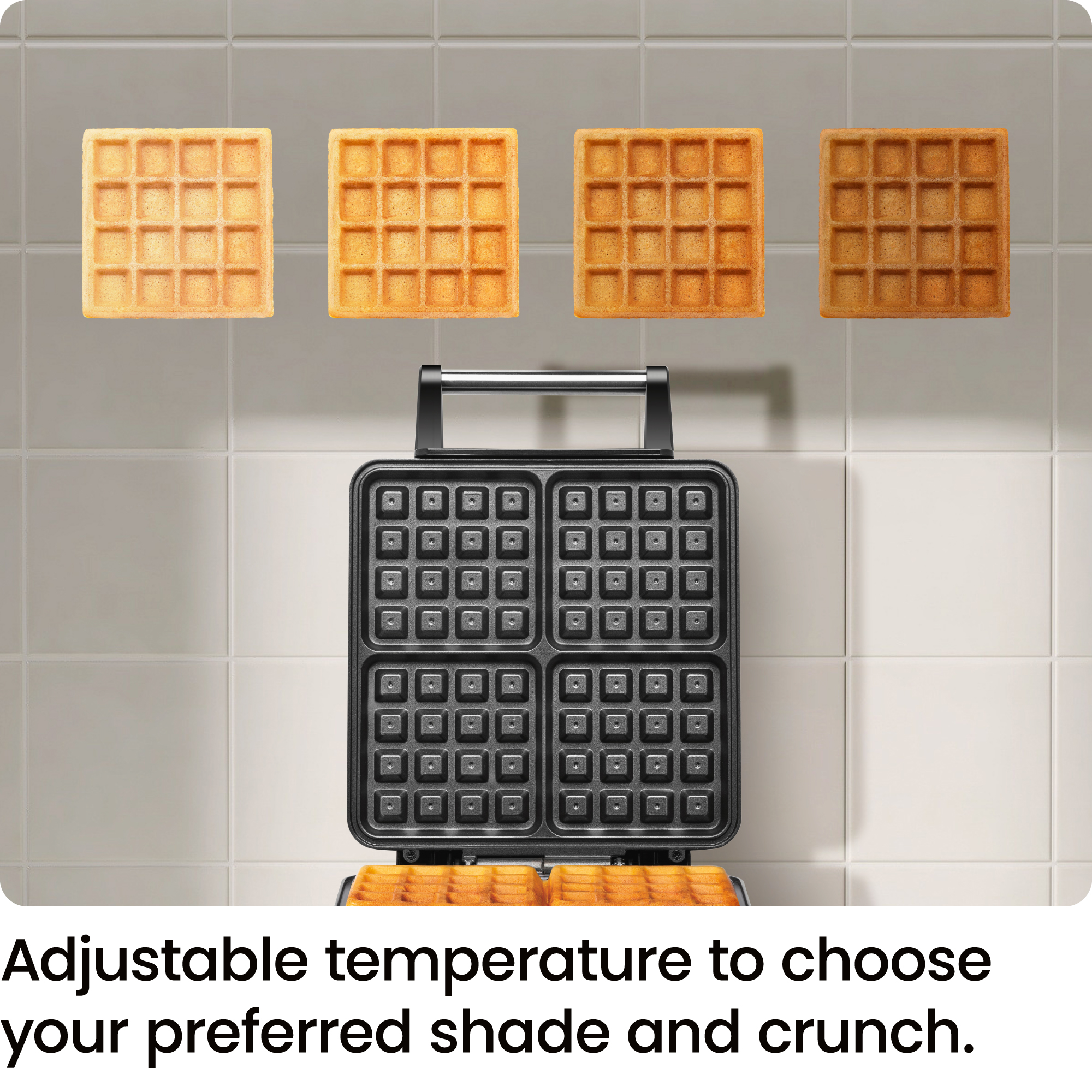 Chefman 4-Slice Belgian Waffle Maker, Stainless Steel photo 3
