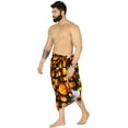 thumbnail image 2 of LA LEELA Men's Pareo Allover Halloween Costumes Scary Pumpkin Swim Trunks Swimwear Cover Up Beach Wrap Summer Sarong for Men One Size Scary Pumpkins, Spooky Orange, 2 of 5