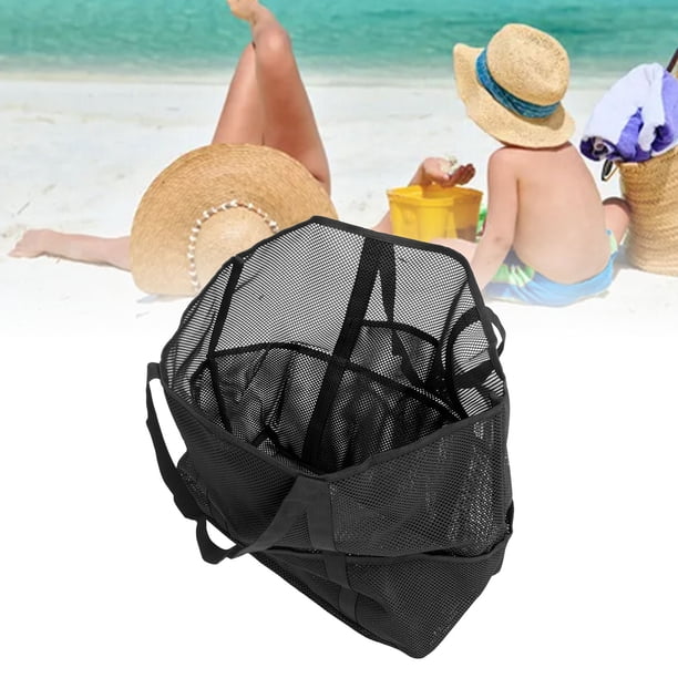Bolsa De Playa De Malla, Asa Portátil, 8 Bolsillos, Bolsa De Piscina De Malla Ligera, Plegable Para Vacaciones, Juguetes