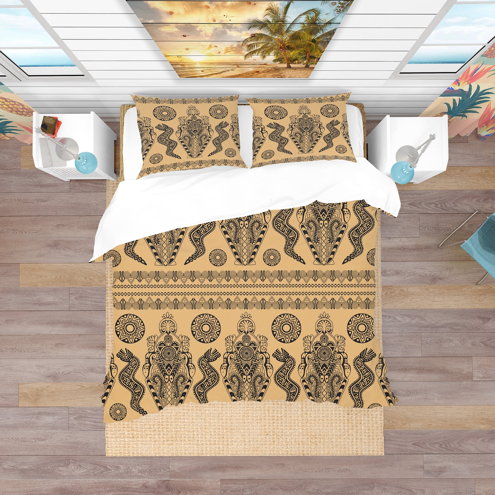 Designart 'Ethnic African Decorative Pattern' Tropical Duvet Cover Set