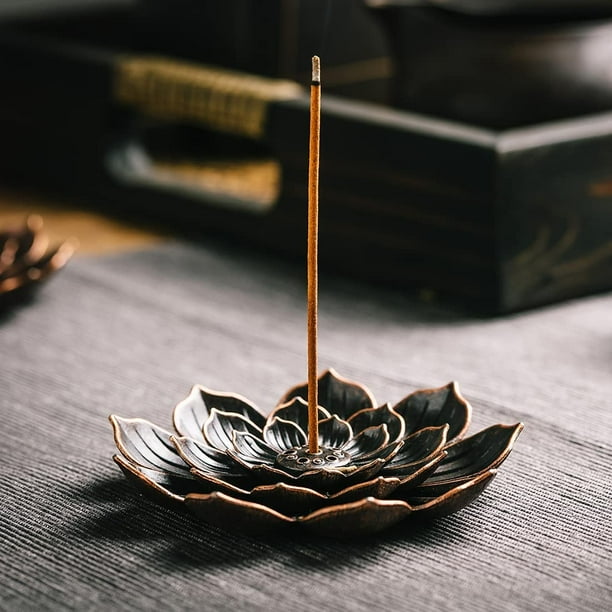 Jinsinto Incense Burner, Incense Holder for Sticks, Brass Lotus