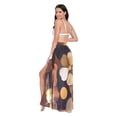 thumbnail image 3 of FORMRS Womens Long Sarong Beach Wrap Semi-Sheer Bikini Skirt Bathing Swimsuit Cover Up, Gold Flower, 3 of 7