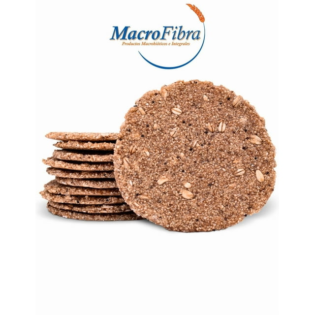 Galleta Oblea Avena Amaranto Naranja Macrofibra Integral Reducido en Azucar Vegano sin Gluten sin Lactosa Macrobiotico E Integral 3 Botes c/12 Pzas