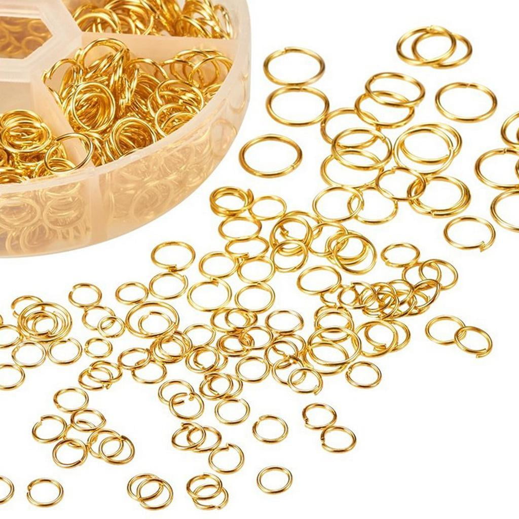 Yunhgft 2900 Pieces Iron Jump Rings For Jewelry Making DIY Metal Findings Mix Sizes Gold
