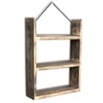 thumbnail image 3 of Decorative 3 Tier Handmade Solid Wood Wall Shelf, Walnut Finish, 3 of 5