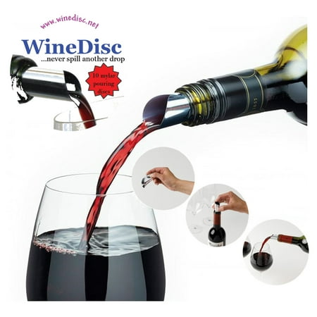 

The Original Wine Disc Drop Stopping Pour Spout flexible silver foil