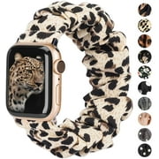 TOYOUTHS Compatible with Apple Watch Band Scrunchie 42mm 44mm Women Cloth Elastic Strap Soft Pattern Printed Fabric