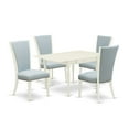 thumbnail image 6 of East West Furniture Monza 5-piece Wood Dining Set in Linen White, 6 of 8