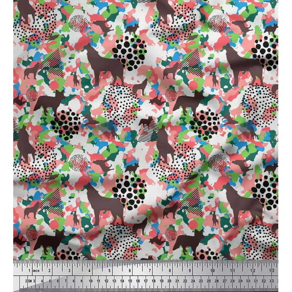 Soimoi Cotton Duck Fabric Dot,Camouflage Texture & Wolf Animal Print Fabric by Yard 42 Inch Wide