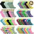 thumbnail image 2 of Women 6-12 Pairs Assorted Styles Low Cut Quarter Ankle Socks Cotton Size 9-11, 2 of 6