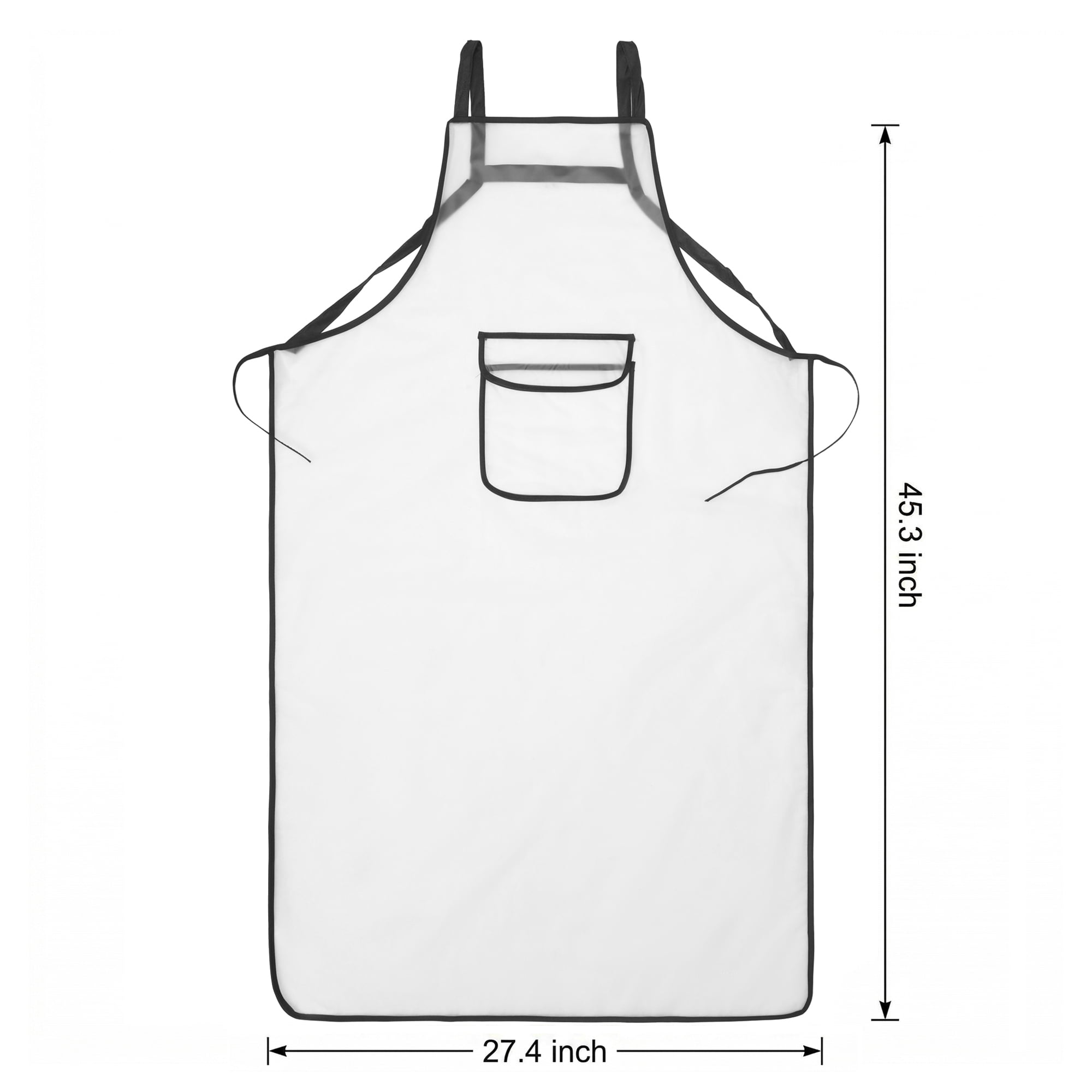 Unique Bargains Waterproof Kitchen Apron with Pockets for Home and Kitchen Long - White
