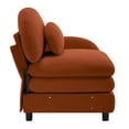 thumbnail image 2 of FFZ Vitoria Curved Teddy Fabric Sofa with Pillows for Home, Orange, 2 of 6