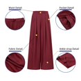 thumbnail image 5 of Celmia Womens Pants Leisure High Waist Wide Leg OL Long With Pockets Trousers, 5 of 10