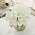 thumbnail image 3 of 20 piezas de flores artificiales de cala de látex de tacto real para decoración del hogar de la boda de la novia (blanco), 3 of 5