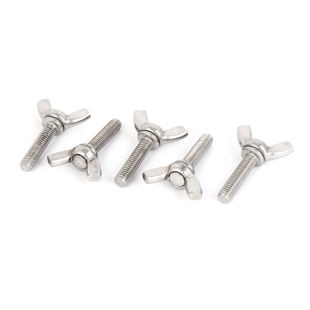 Unique Bargains 304 en Acier Inoxydable Aile Papillon Pouce Vis M6 x 25mm Fil 5pcs
