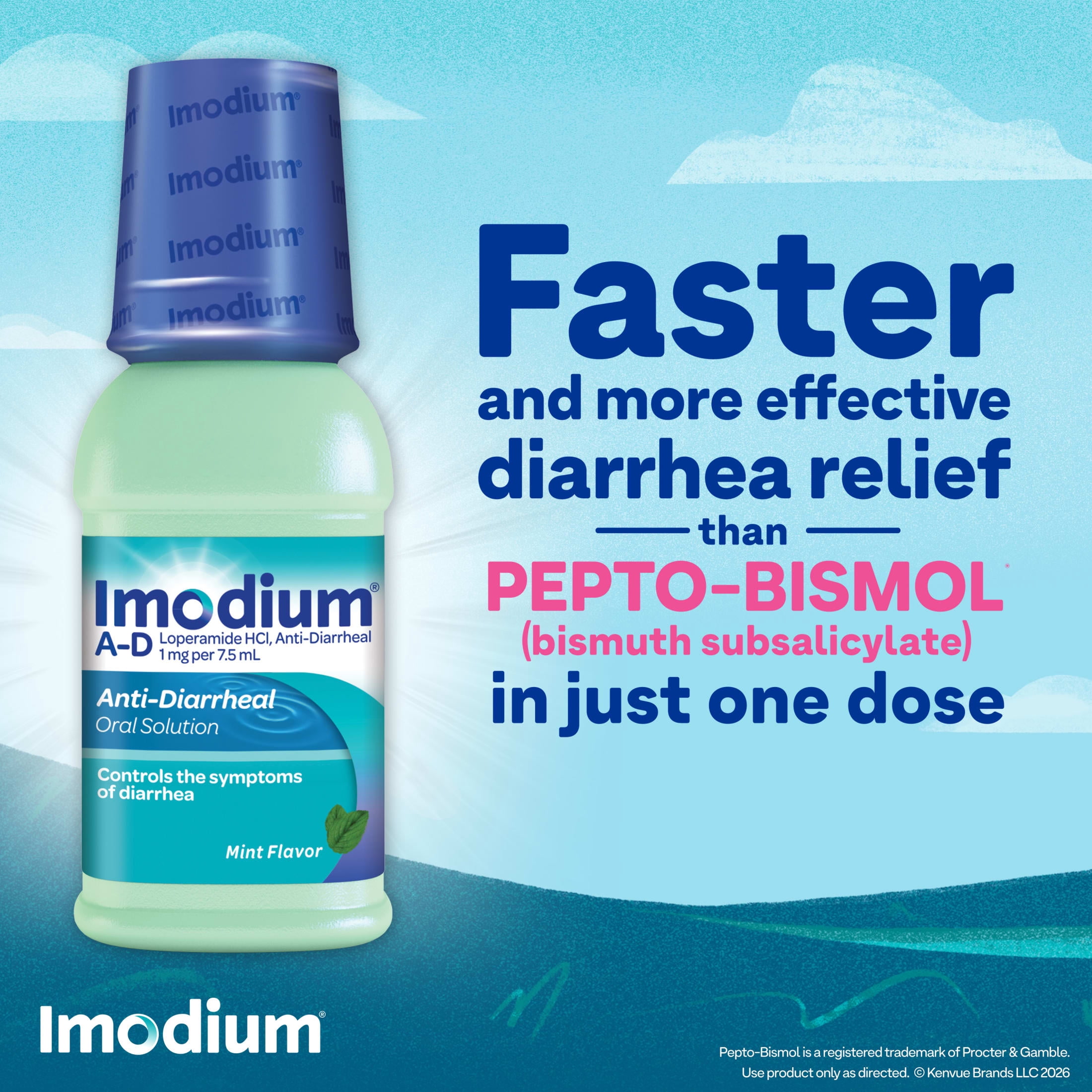 Imodium A-D Liquid Anti-Diarrheal Medicine, Mint Flavor, 8 fl. oz