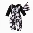 thumbnail image 4 of TOWED22 My First Halloween Baby Boys Girls Outfit Long Sleeve Pumpkin Romper Suspender Pants Set with Hat Newborn Boys Girls Fall Clothes,9-12 M, 4 of 6