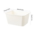 thumbnail image 3 of Panier de Rangement en Plastique avec Poignée, Bac de Rangement Décoratif pour Étagère de Garde-Robe, Blanc, JKODE, 3 of 6