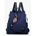 thumbnail image 1 of Mochila urbana color azul oscuro diseño liso, 1 of 4
