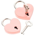 thumbnail image 1 of 2Pcs Small Heart Padlock Small Lock with Key for Jewelry Box Storage Box Diary Book, 1 of 8