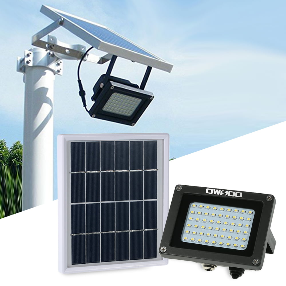 OWSOO Solar Powered LED Floodlight 54LEDs IP65 Waterproof Garden Lawn Light W4V6 