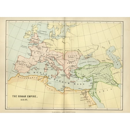 Map Of The Roman Empire In Ad 117 From The National Encyclopaedia Published By William Mackenzie London Late 19Th Century Canvas Art - Ken Welsh  Design Pics (17 x