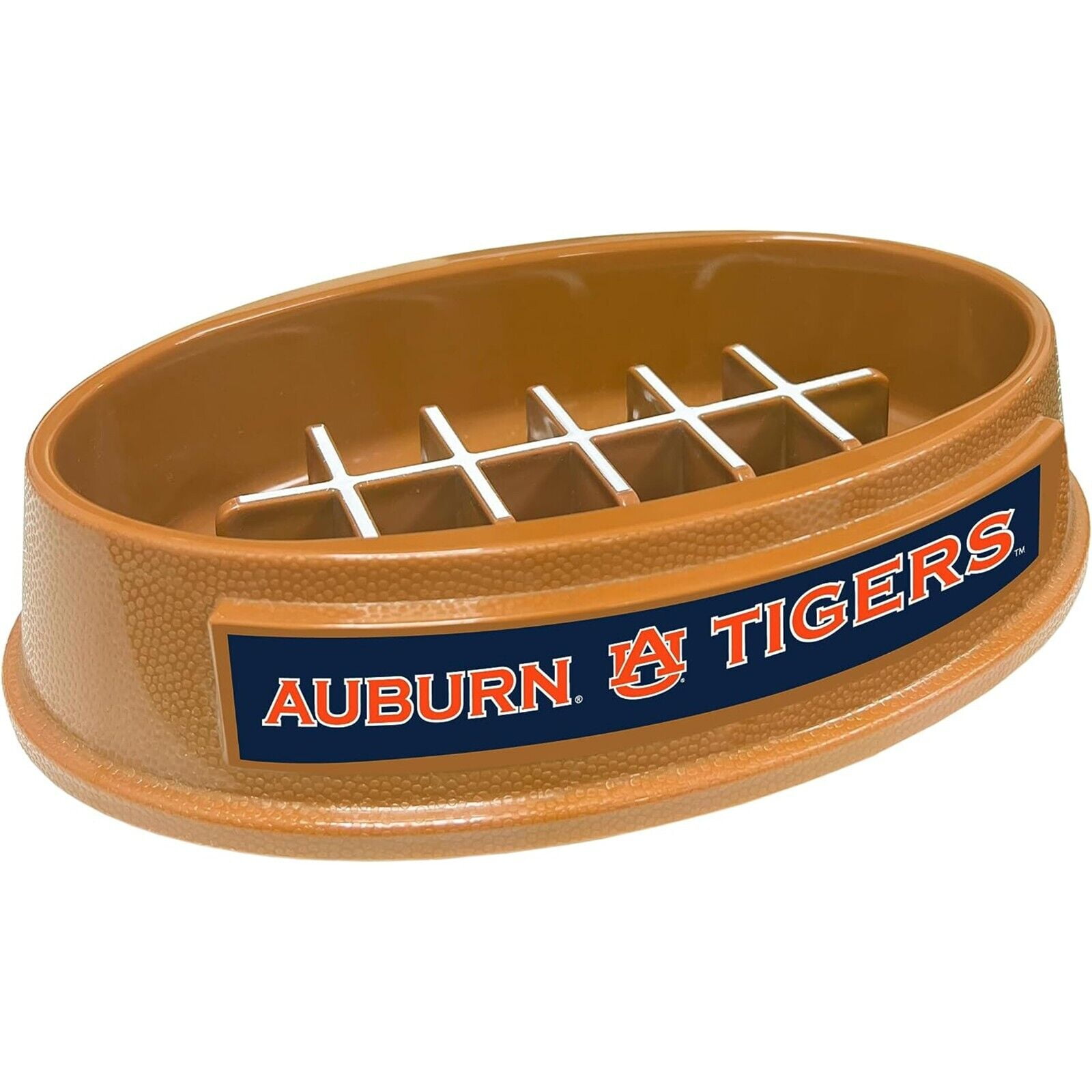 Pets First NCAA Auburn Tigers Super-Bowl Slow Feeder Bowl for Dogs and Cats with Non-Slip Mat