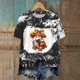 thumbnail image 4 of Akiihool Womens Fall Clothes Ghost Halloween T-Shirt for Women Cute Ghost Cat Graphic Tee Spooky Season Shirt Vintage Short Sleeve Casual Fall Tops (Black,XXL), 4 of 6