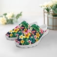 thumbnail image 3 of POLERO Womens Slip On Mules Sneaker Hawaii Style Hibiscus Flower Walking Sneakers Low Top Casual Footwear Backless Slip-on Shoe Summer Sandals, 3 of 7