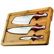 Hammer Stahl Chef Knife, Vegetable Cleaver and Paring Knife Set with Bamboo Case