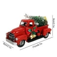 thumbnail image 2 of Mini Car Pull Christmas Tree Table Decoration Iron Red Truck Ornaments, 2 of 13