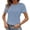 Blue, variant on Ladies Blouse Everyday Low Price Womens Frenchy Summer Tops Crewneck Short Sleeve T Shirts Casual Knit Blouses Top Shirts Everyday wear simple women's T-shirts