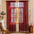 thumbnail image 4 of Cortinas YJ YANJUN de encaje burdeos, 150 x 213 cm, diseño floral victoriano, 4 of 6
