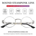 thumbnail image 4 of Gafas de Sol AIEYEZO Redondas Steampunk Metal Plateado/Transparente, 4 of 7