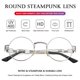 thumbnail image 4 of Gafas de Sol AIEYEZO Redondas Steampunk Metal Plateado/Transparente, 4 of 7