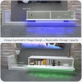 thumbnail image 5 of S-HOME Modern TV Console with LED Lights Fits 50 60 70 Inch TVs, Particle Board and Tempered Glass Stand, Entertainment Center with Storage Space, White, 5 of 11
