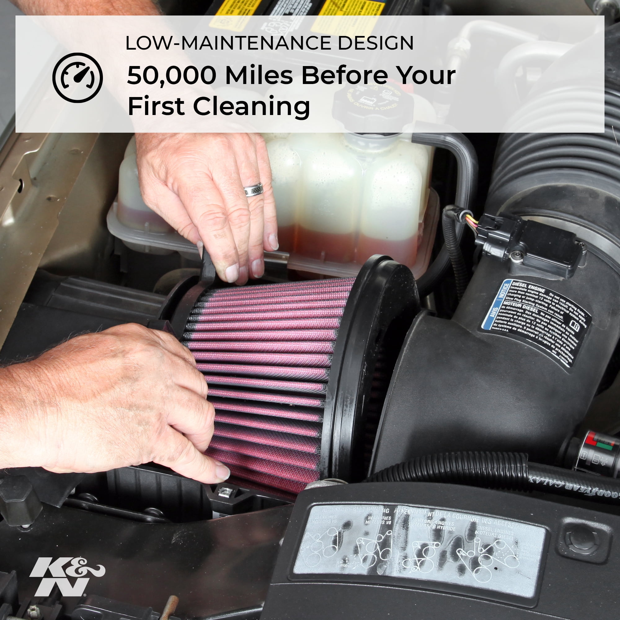 K&N Performance High-Flow Universal Engine Air Filter: Washable, Multi-Layer Protection, Engineered to Boost Horsepower, RP-3280
