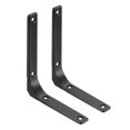 thumbnail image 1 of Uxcell 2Pcs Soportes de Estante Flotante, Soportes de Estante de Pared de Alta Resistencia de 5 x 6 Pulgadas, Soportes de Ángulo de Acero para Estantes de Madera, Armarios, Soporte de Encimera, Negro, 1 of 6