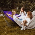 thumbnail image 5 of Tranquillo Hamac Double avec Support Capacité 550lb Acier Inoxydable Hamac Double avec Barre d'Écartement/support Robuste Flexible Portable, Extérieur Intérieur, Violet, 5 of 5